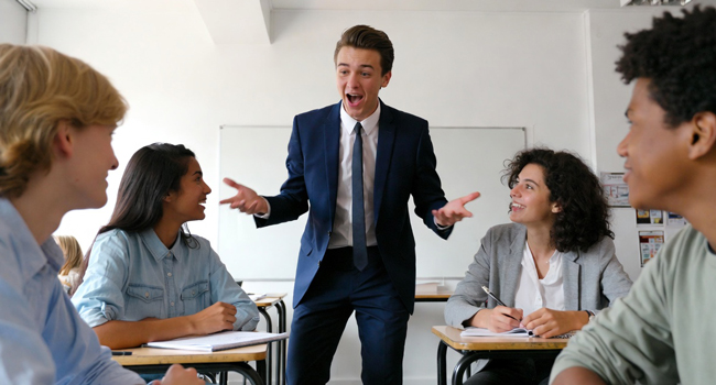 Viajes de idiomas para adultos en Inglaterra Brighton con LISA! – aprender inglés en clase Participantes adultos en una clase de inglés con profesor durante un viaje de idiomas con LISA! en Brighton Inglaterra