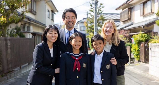 Familia anfitriona en Tokio durante un viaje de idiomas con LISA! da la bienvenida a estudiantes y muestra intercambio cultural en Japón