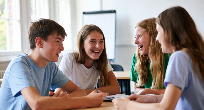 Viajes de idiomas en Portsmouth con LISA! – escuela, clases y aprendizaje eficaz para estudiantes Estudiantes en clase de inglés en Portsmouth durante un viaje de idiomas con LISA! aprendiendo juntos en una escuela de idiomas
