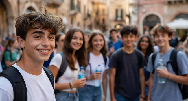 Descubrir Florencia con un curso de italiano de LISA! para jóvenes Grupo de estudiantes explorando Florencia durante un curso de italiano de LISA! con acompañamiento en Italia